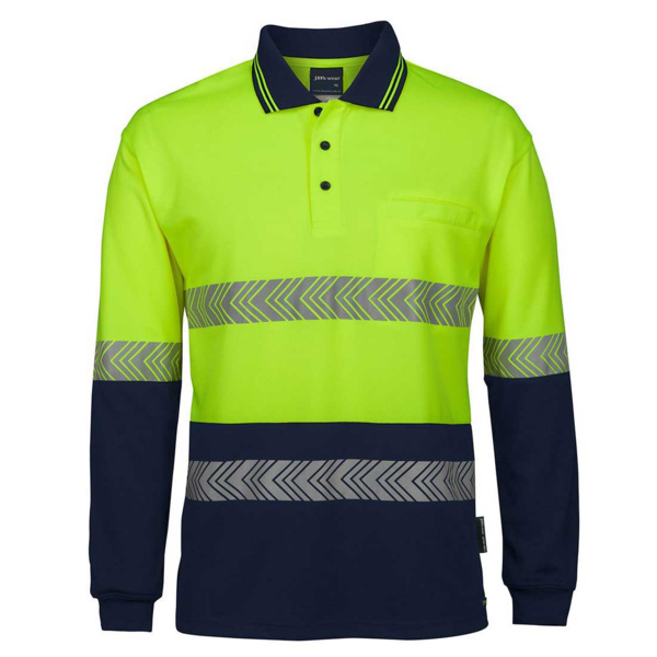 JB's Hi Vis Longsleeve Segmented Tape Polo Thumbnail